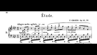 Frederic Chopin - Opus 10 no. 9 in F minor, Piano sheets and music