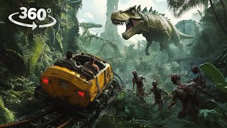 360° Travel in Time Roller Coaster with Dinosaurs, Slenderman, Zombies VR 360 Video 4K Ultra HD