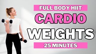 🔥25 MIN FULL BODY HIIT Workout - With Weights🔥No Repeat🔥No Talking🔥Home Workout🔥