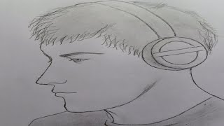 HD Draw A Boy Wear A Headphone