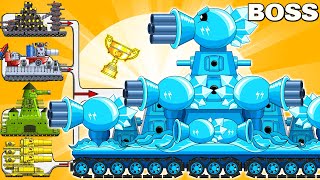 Monster tank: KV 44 PLANT ICE vs MEGA TANK  - Cartoons about tank/Nina tank cartoon