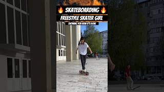 Freestyle skater girl shows some serious skills 🔥 Viral skateboarding #short