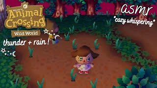 animal crossing wild world asmr 🐻 (rain + thunder ambience)