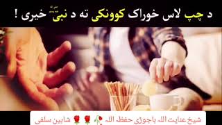 پہ چپ لاس خوارک کوونکی تہ خیری بیان شیخ عنایت اللہ الباجوری