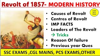 Revolt of 1857 || Modern History || SSC & For All exams  || 🌝