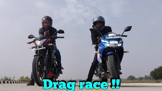 New Suzuki Gixxer Sf vs Ns160 Drag Race | Is Gixxer More Faster ?