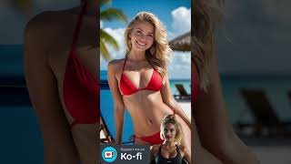 Tropical Desire with April | Red Bikini Beach Seduction & Flirty Smiles | House of Digital Dreams