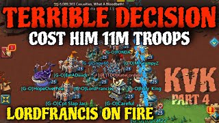 Lords Mobile| WHAT IS HE DOING? 😂 TERRIBLE DECISION COST HIM 11M TROOPS - KVK PART 4🎯