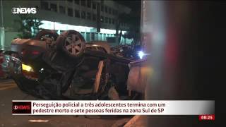 Carro roubado por adolescentes atropela 8 pedestres e um morre