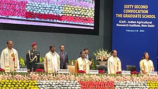 Smt Draupadi Murmu HPOI @62nd Convocation The Graduate School ICAR-IARI@Subramaniam Bharti Audi Pusa