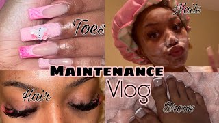 Maintenance | Doing my own nails, lashes, toes and hair 🧚🏽‍♀️