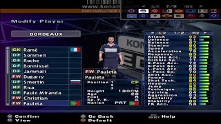 PES 2 - Bordeaux - Stats - PS2