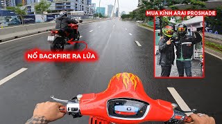 Vespa Độ Style Drag Đi Mua Kính Arai Cùng Ducati V2S Multistrada