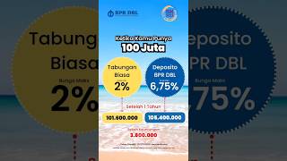 Punya 100jt Mending Deposito di BPR DBL 😍 #shorts #depositobpr #bprdbl