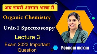 Exam 2023 Organic Chemistry Important Question | Spectroscopy Lecture 3 By Poonam Ma'am