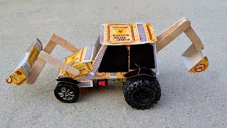 How to make JCB at Home from Matchbox | DIY JCB Backhoe Loader | Mini JCB Science Project