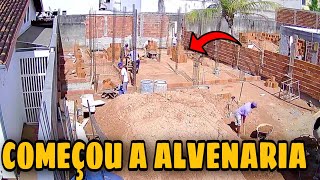 🇺🇸DIÁRIO DE OBRA #2 / COMEÇOU A ALVENARIA 🇧🇷