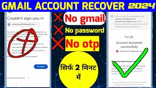 I Recovered My Gmail Account Without My Phone || Gmail account recover 2024