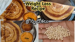 ఆరోగ్యాకరమైన జొన్న దోశలు - weightloss కి బాగా ఉపయోగపడే ఈ జొన్న దోశలు తింటే నెలకి 4kg లు తగ్గుతారు