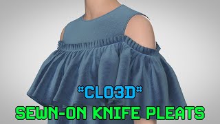 CLO3D | Sewn-on Knife Pleats