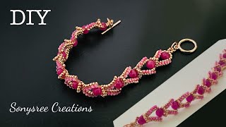 Pink Villa Bracelet || How to make beaded Bracelet