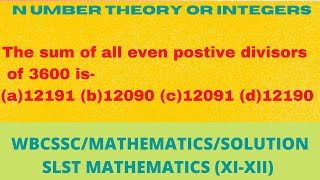 The Sum of all even positive divisors of 3600