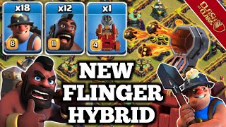 Excellent Attack Strategy ln Clash Of Clans || Hog Miner Hybrid Attack With Flame Flinger ✓