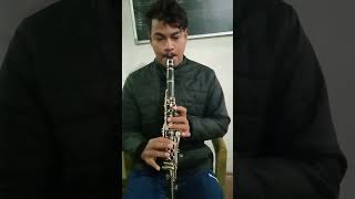 D majore scale play beginner rajesh on b flat clarinet