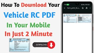 How To Download Your Vehicle Original RC PDF File In Your Mobile In Just 2 Minutes 2024 ll