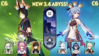 NEW 3.4 ABYSS! Tighnari C6 Spread and Ganyu C6 Mono Cryo | Genshin Impact 3.4 | Floor 12 9 ⭐️