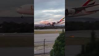 Emirates A380-861 landing at Perth! - Perth airport runway 03 viewing deck