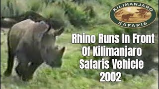 Rhino Runs In Front Of Kilimanjaro Safaris Vehicle | 2002 | Disney's Animal Kingdom