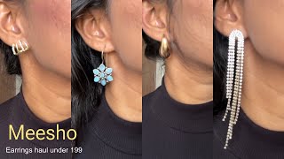 Huge *MEESHO EARRINGS* haul | under 199 | aesthetic pieces ✨ #meesho #jewllery