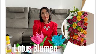 Lotus Blumen aus Papier machen/ Cách làm Hoa sen từ giấy nhúng#thuyleduygermany #cuocsongoduc