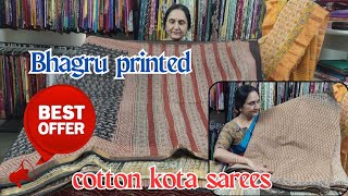 Bhagru Printed Cotton Kota Sarees ON OFFER by Anitha Reddy From Trendsblockprints