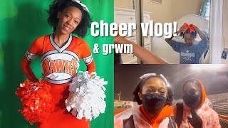 Cheering at a football game *vlog + grwm*