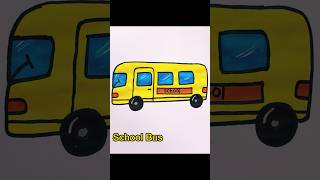 Easy school bus drawing tricks #shorts #drawing