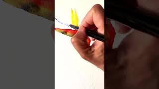 Watercolor painting - bird of paradise flower