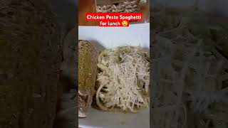 Chicken Pesto Spaghetti #shorts #asmr #chicken #pesto #delicious #spaghetti #lunch #shortsvideo fyp