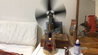 Hot air engine powered fan