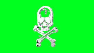 Chromakey. Greenscreen skull and bones. Хромакей. Знак череп и кости.