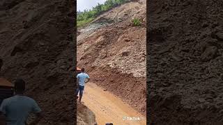 पहिरोको कारण जाम 😥#landslide #short #help