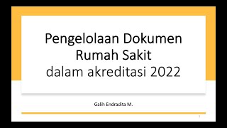 Panduan Tata Naskah Akreditasi Rumah Sakit 2022