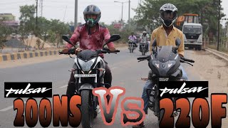 Pulsar 220F Vs NS 200, Drag Race