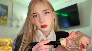 АСМР Сделаю для тебя макияж🎀✨ Айдол🎀 *звуки кисти,помадок* ASMR Makeup for an idol🌙