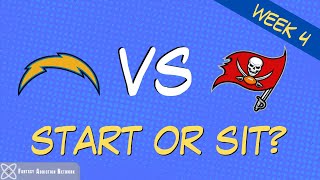 Fantasy Football Start Sit Chargers vs Bucs - WEEK 4 GAME PREVIEW