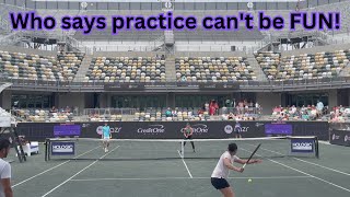 Paula Badosa and Ons Jabeur training | Charleston Tennis Open