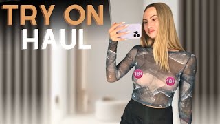 Stunning Sheer Denim Print Top Try-On Video | Trendy & Bold Fashion