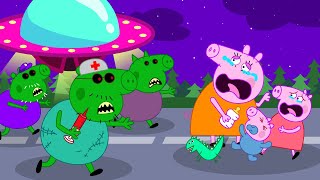 Zombie Apocalypse, Peppa Pig vs UFO of Zombies! 🧟‍♀️ | Peppa Pig Funny Animation