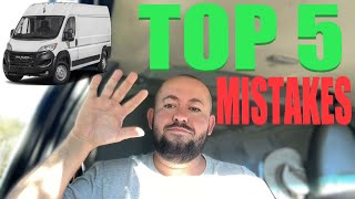 TOP 5 Mistakes NEW Cargo Van Drivers Make